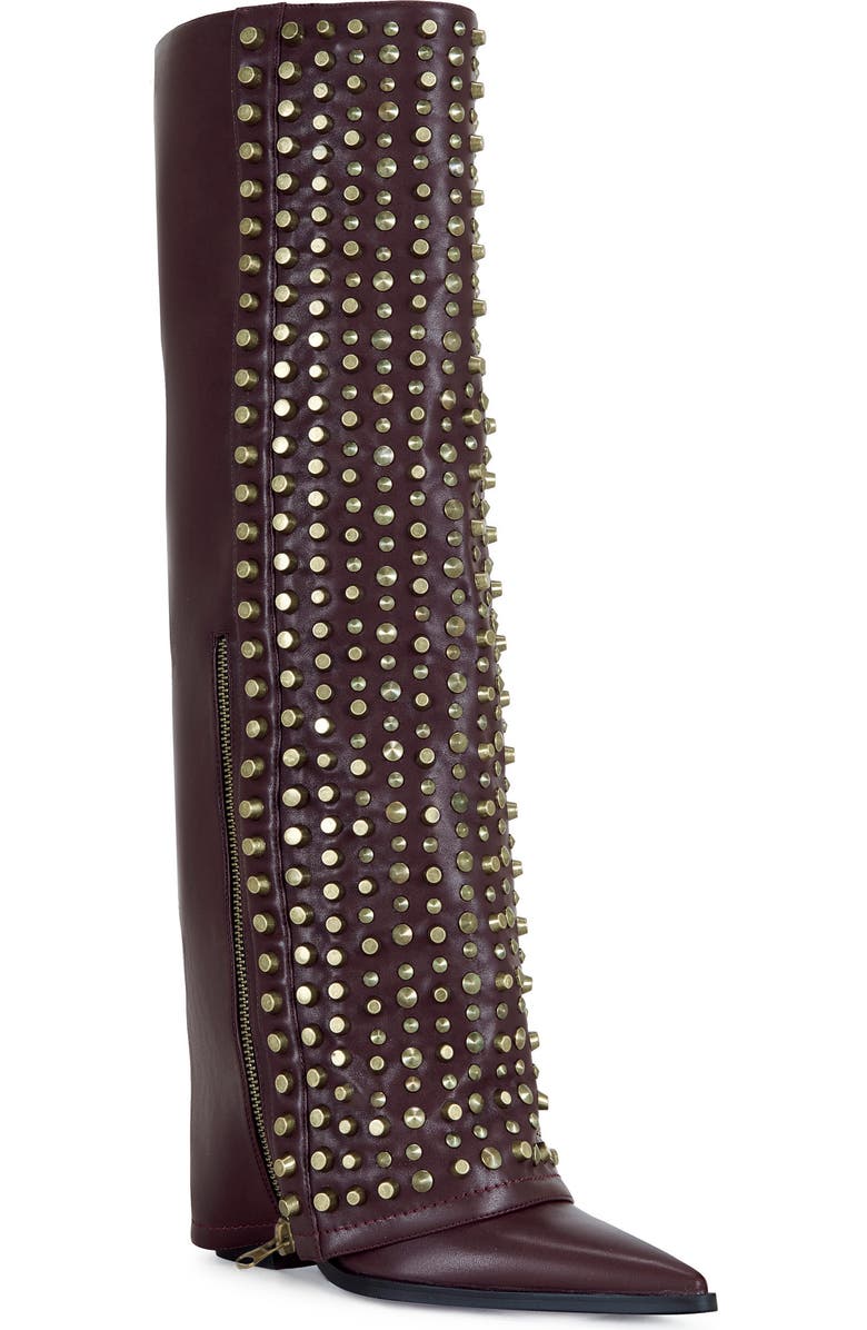 AZALEA WANG Agustue Knee High Boot, Main, color, Burgundy