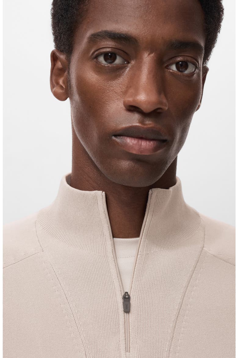 Thermoregulated Quarter Zip Sweater, Alternate, color, IVORY WHITE