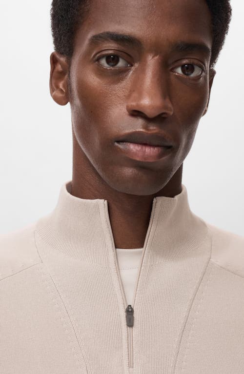 Mango Thermoregulated Quarter Zip Sweater In White