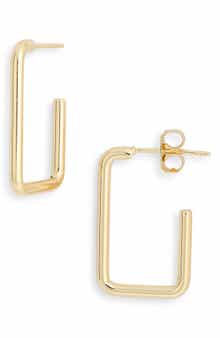 NORDSTROM RACK Demi Fine Rectangular Hoop Earrings