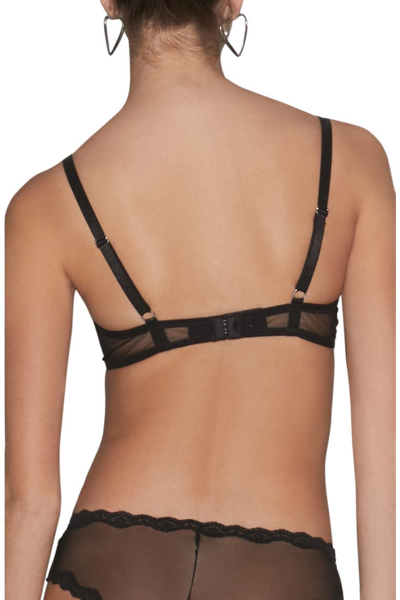 Fuller Cup Sheer Tulle Demi Bra, Alternate, color, BLACK