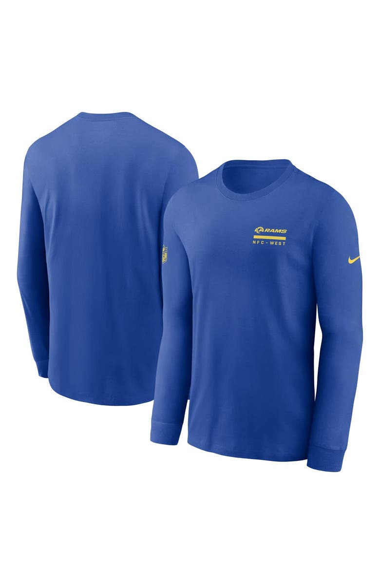 Nike Men's Nike Royal Los Angeles Rams Sideline Performance Long Sleeve T-Shirt, Main, color, Royal