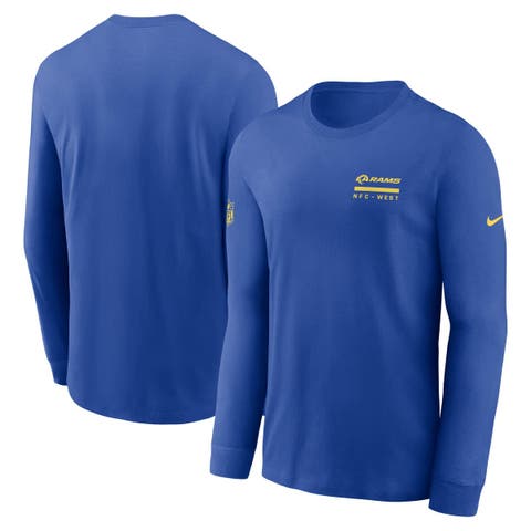 Men's Nike Royal Los Angeles Rams Sideline Performance Long Sleeve T-Shirt