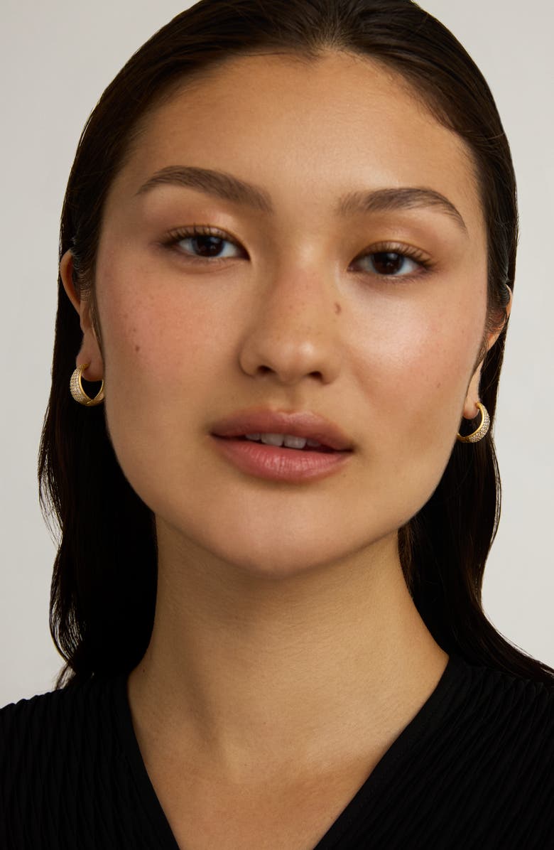 Dean Davidson Margaux Pavé Hoop Earrings, Alternate, color, White Topaz/ Gold