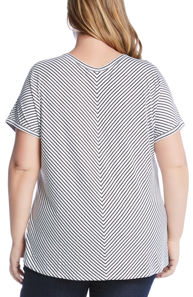 Karen Kane Stripe Tie Hem Top, Alternate, color,