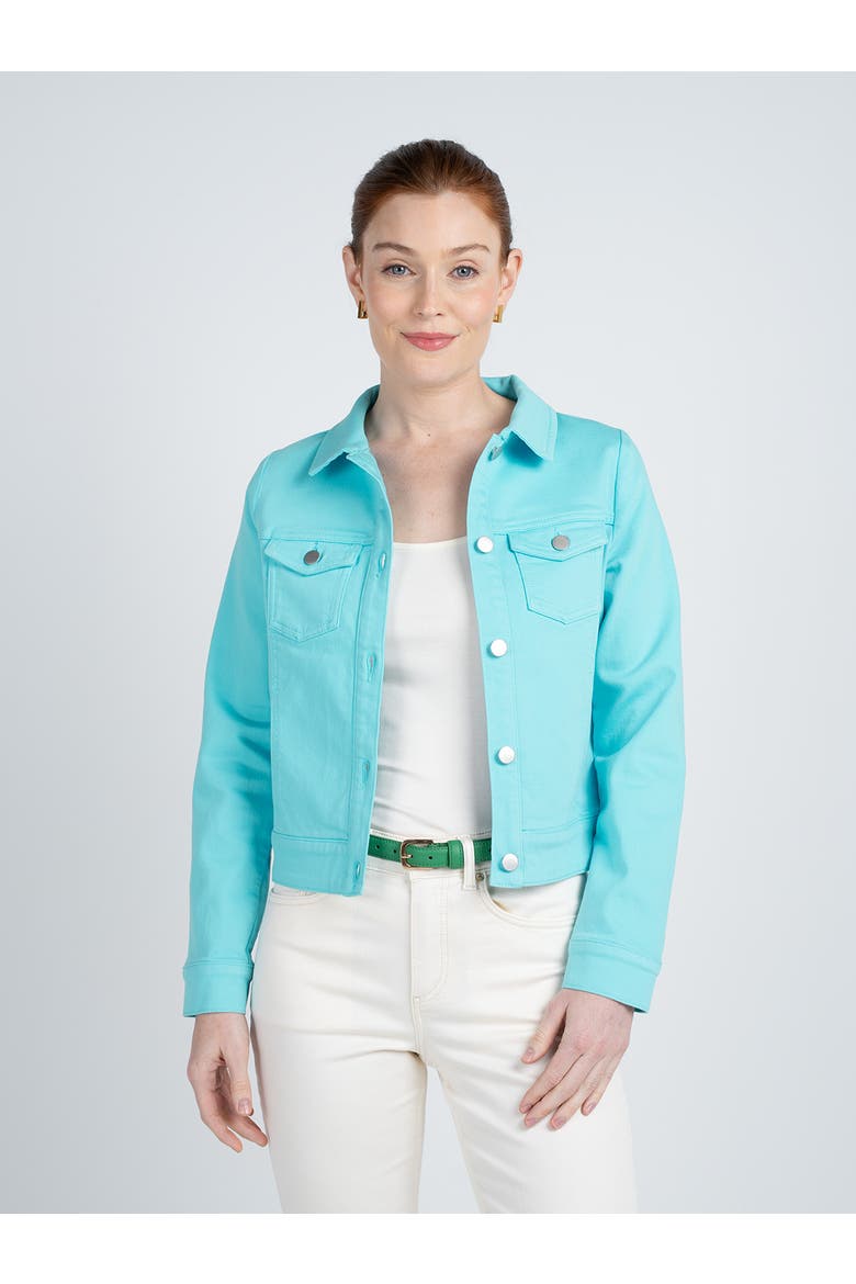 Darla Coloured Twill Jacket, Main, color, Light Aqua