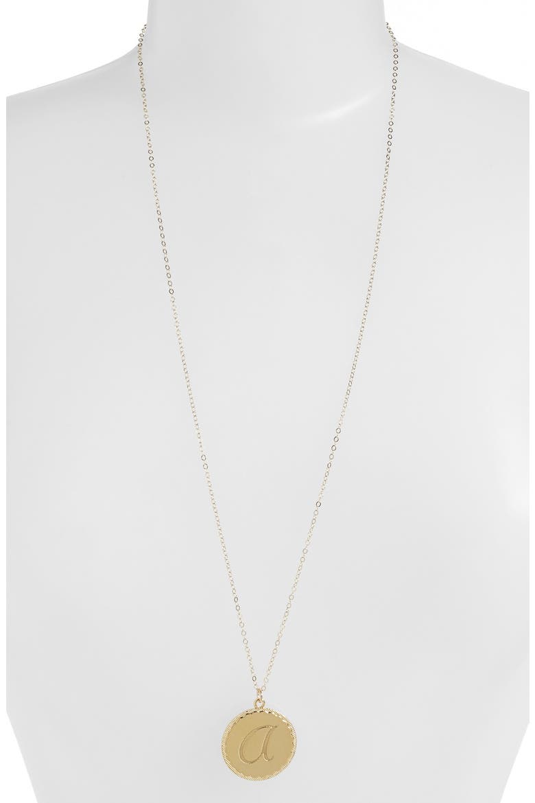 'Dalton' Long Initial Pendant Necklace, Alternate, color, GOLD - A