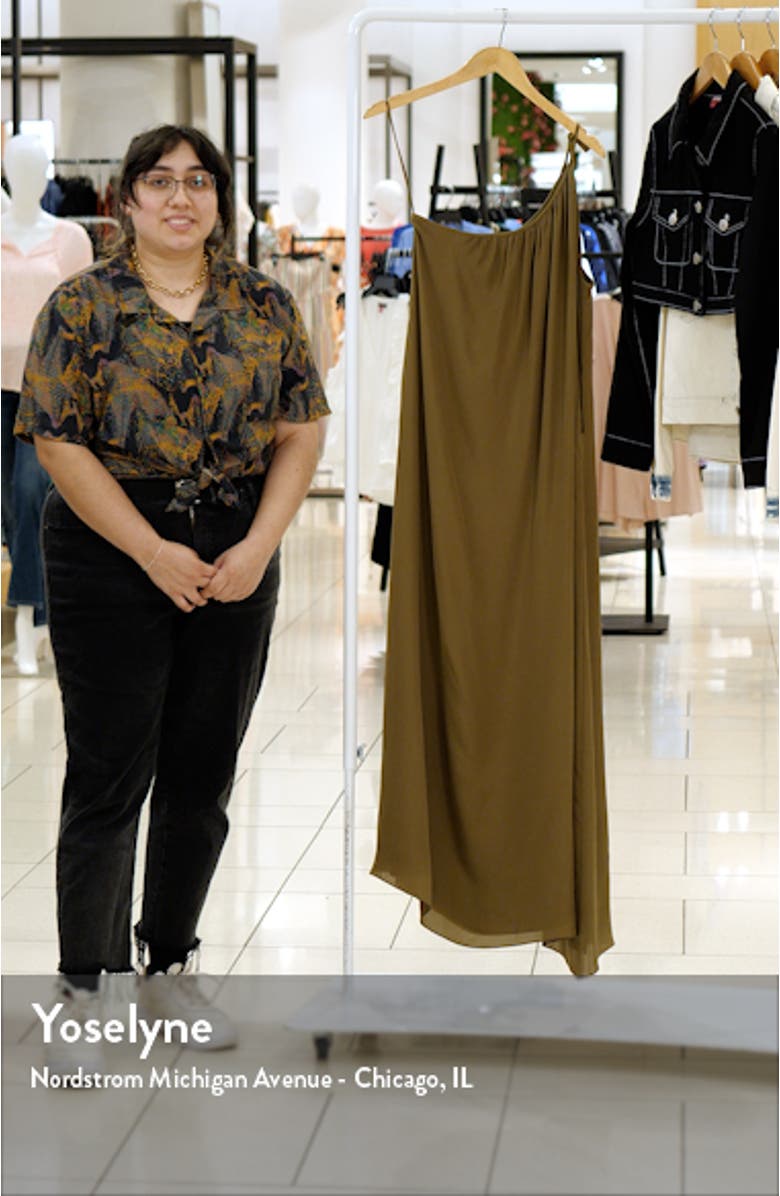 Dinner at Mackizi One-Shoulder Silk Chiffon Dress, sales video thumbnail