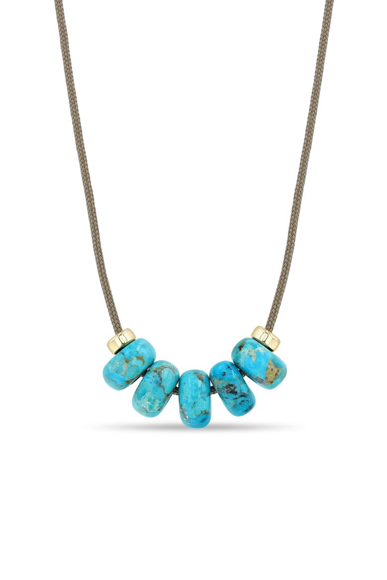 Turquoise Paracord Necklace, Main, color, 14K YELLOW GOLD / TURQUOISE