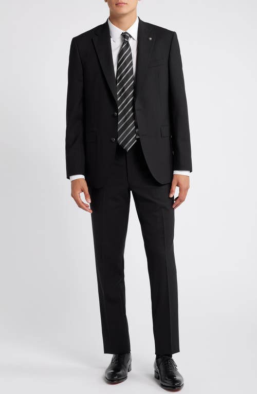 Jack Victor Espirit Solid Stretch Wool Suit In Black