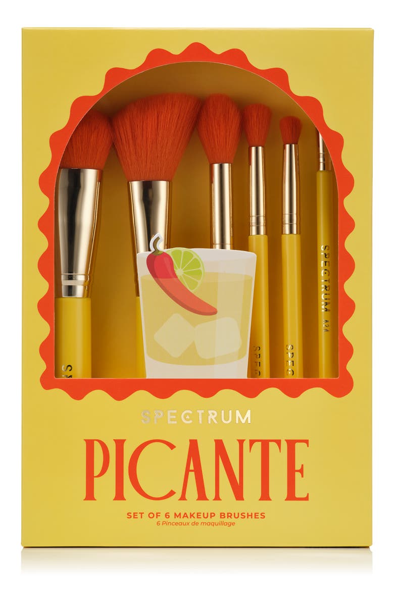Cocktails Collection Picante 6-Piece Makeup Brush Set, Alternate, color, PICANTE