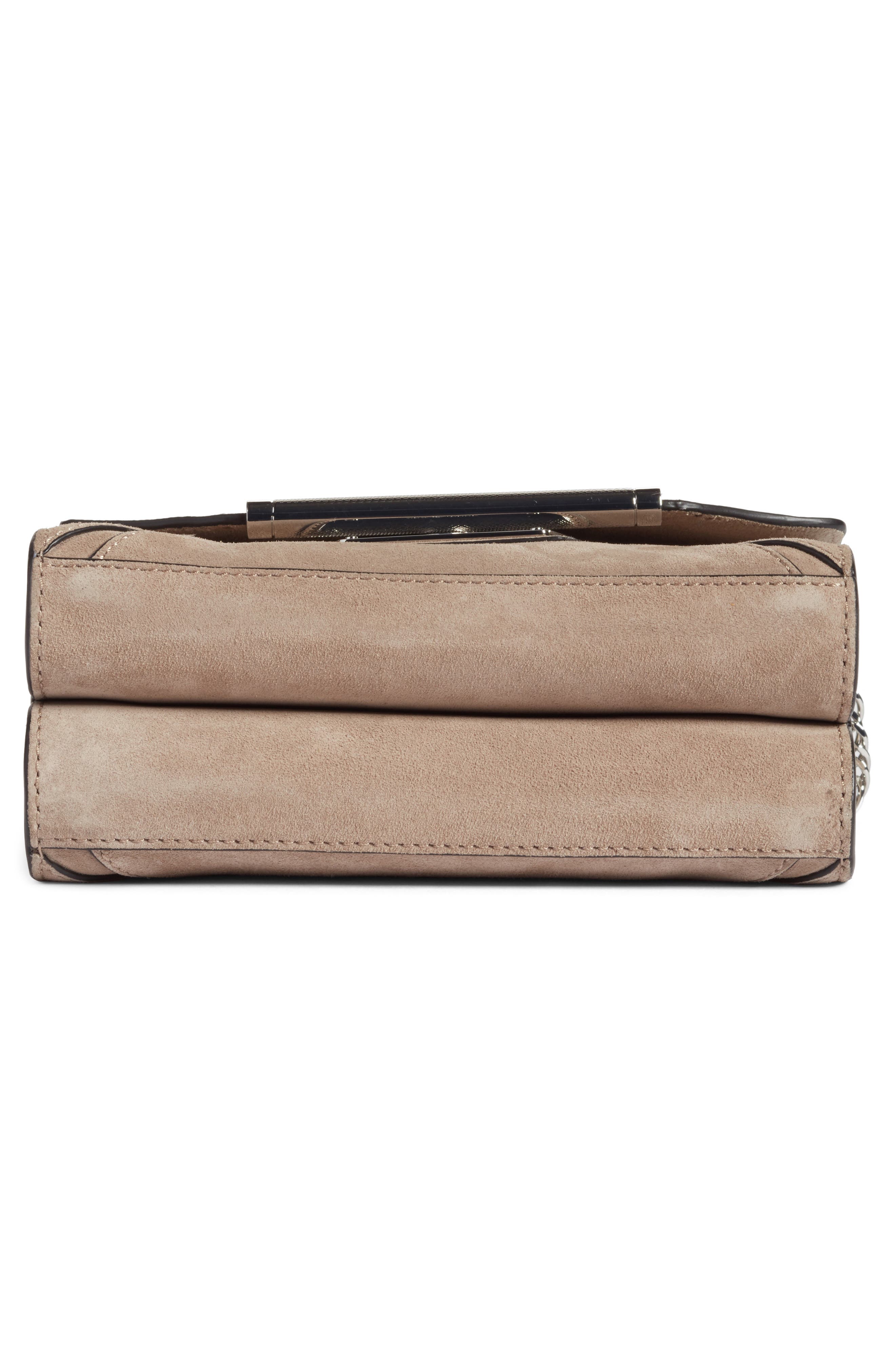 rag & bone Moto Leather & Suede Crossbody Bag, Alternate, color, Warm Grey