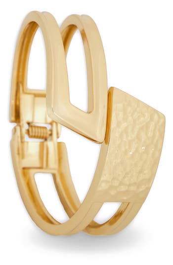 Saachi Geometric Hinged Bypass Bracelet In Gold