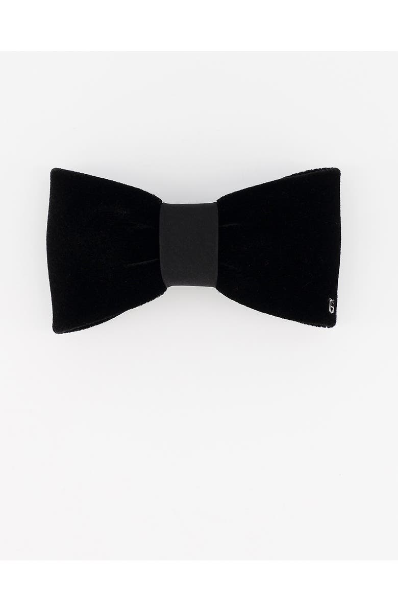 Alexandre de Paris Josephine Velvet Bow Barette, Main, color, Black