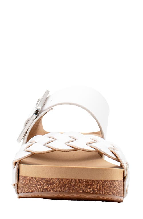 Volatile Morel Two-strap Wedge Sandal In White