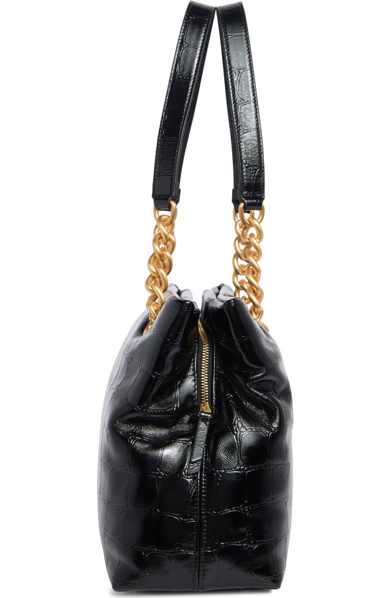 Kurt Geiger London Kensington Croc Embossed Leather Tote Bag, Alternate, color, Black