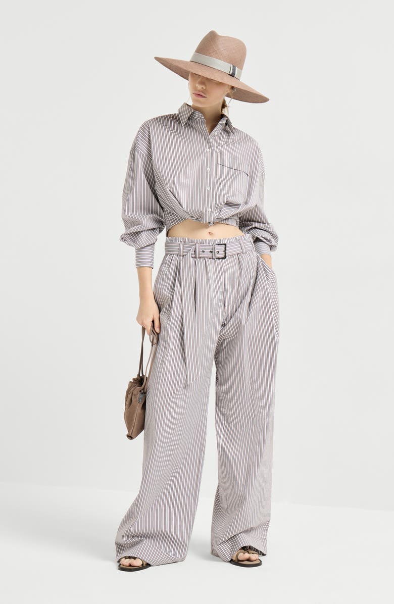 Brunello Cucinelli Loose Track trousers, Alternate, color, Bordeaux