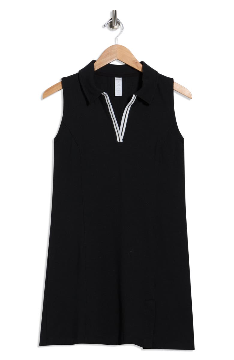 MARIKA Callan Sleeveless Polo Minidress, Alternate, color, Black