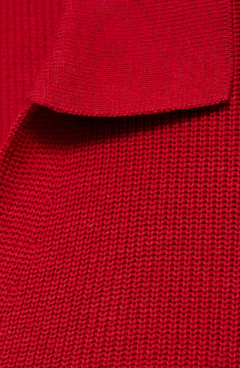 MANGO Long Sleeve Rib Knit Polo Sweater, Alternate, color,