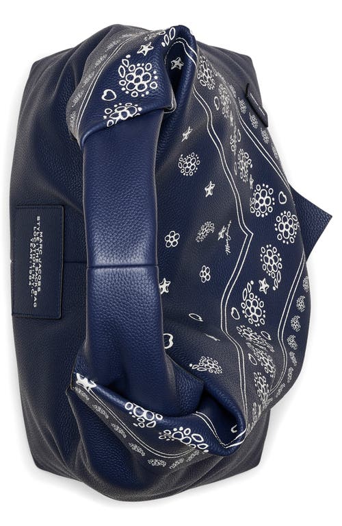 Marc Jacobs The Bandana Print Leather Sack Bag In Blue