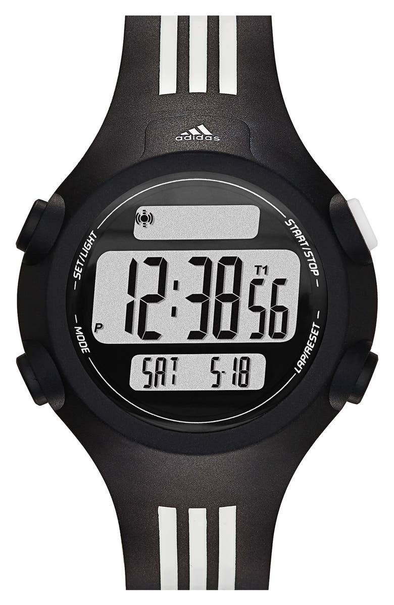 adidas Performance adidas Originals 'Questra' Rubber Strap Watch, 42mm, Main, color, 