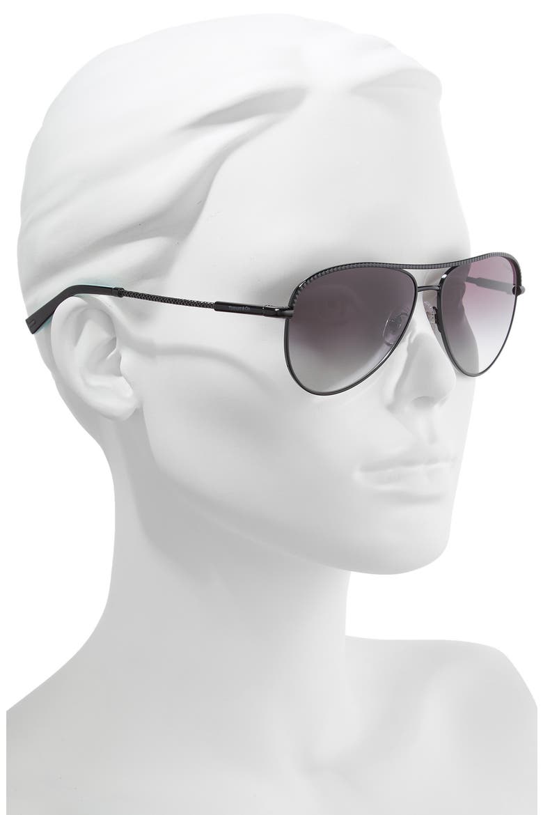 Tiffany & Co 57mm Aviator Sunglasses, Alternate, color, BLACK GRADIENT
