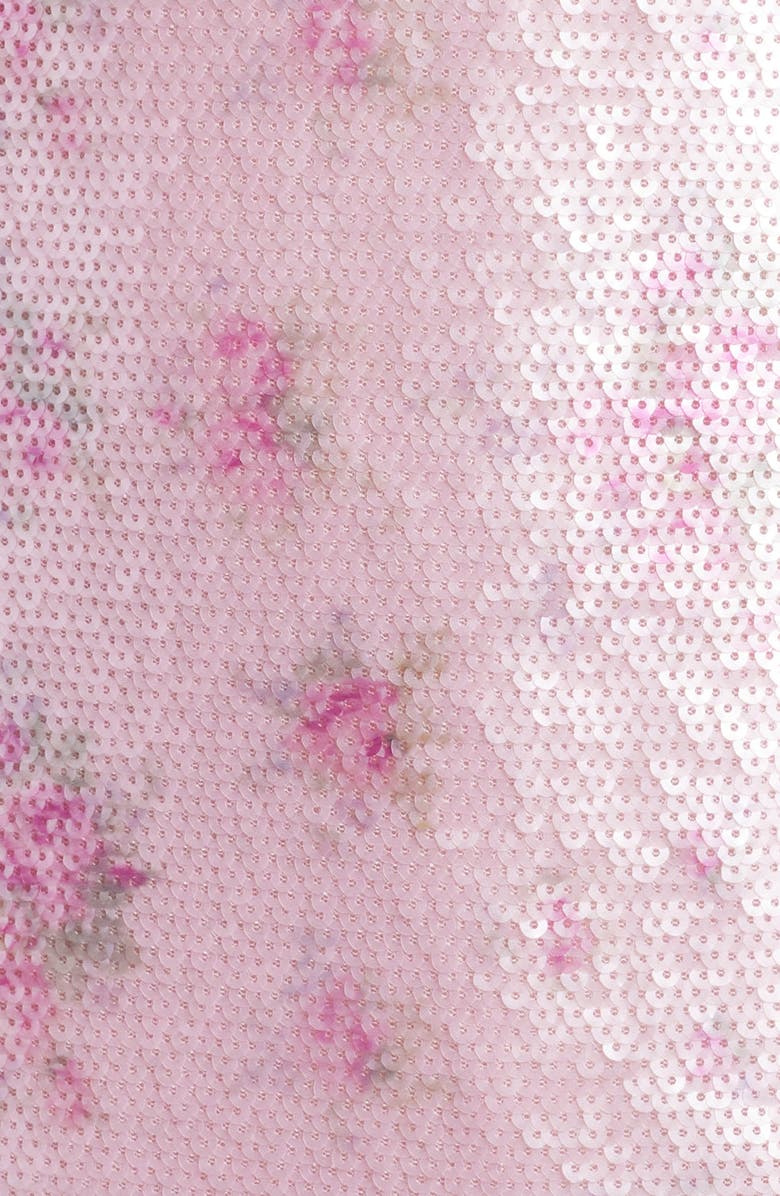 LoveShackFancy Finta Floral Sequin Lace Trim Minidress, Alternate, color, 