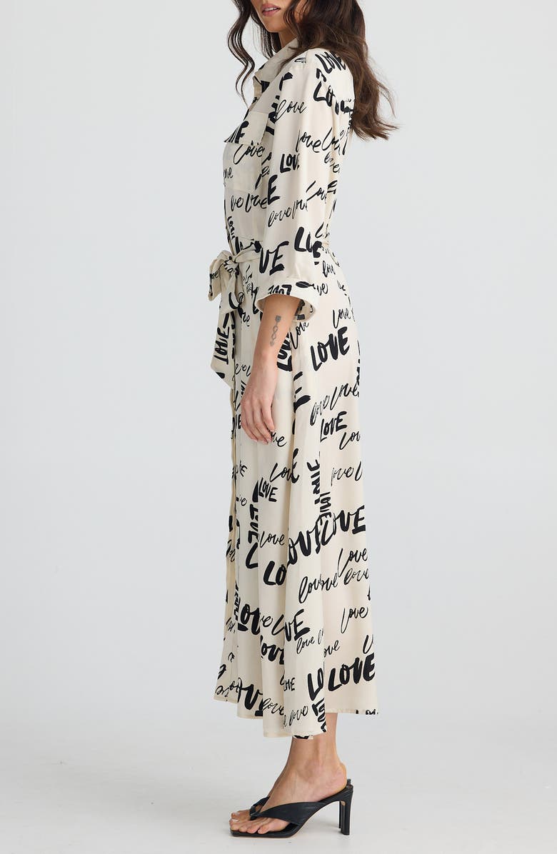Brave+True Rossellini Love Print Shirtdress, Alternate, color,
