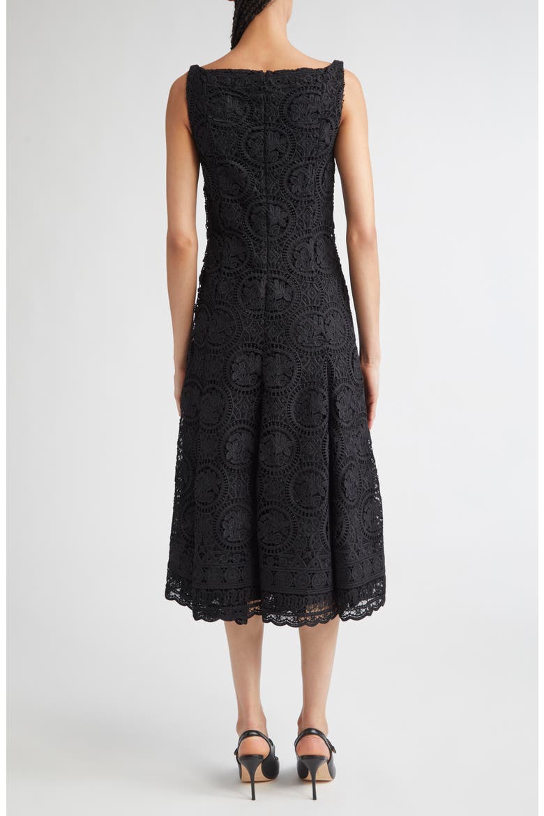 Geneve Guipure Lace Fit & Flare Dress, Alternate, color, BLACK