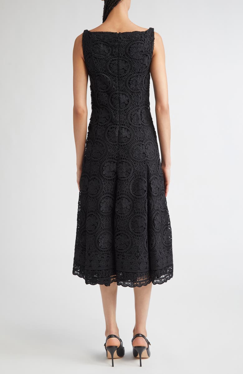 Emilia Wickstead Geneve Guipure Lace Fit & Flare Dress, Alternate, color, Black