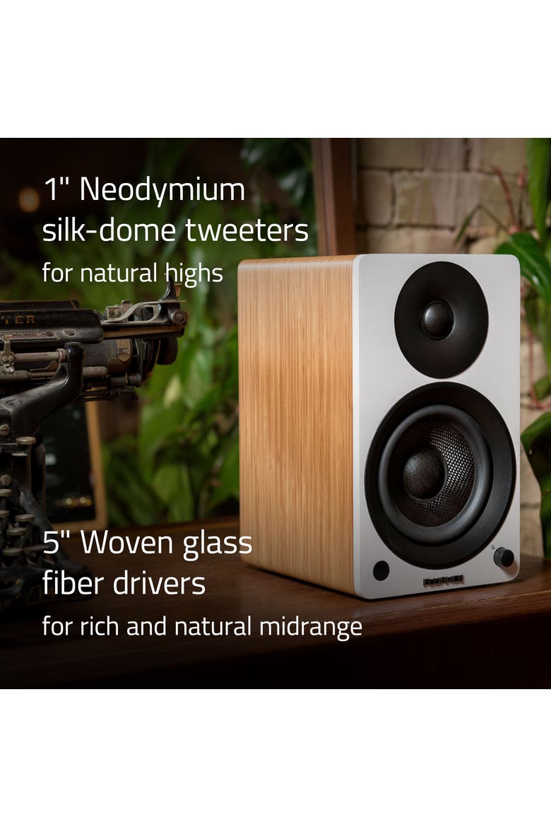 Powered 5'' Stereo Bookshelf Speakers for Turntable, TV PC & Bluetooth 5, Alternate, color, Lucky Bamboo