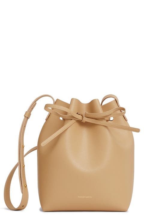 Mini Saffiano Leather Bucket Bag