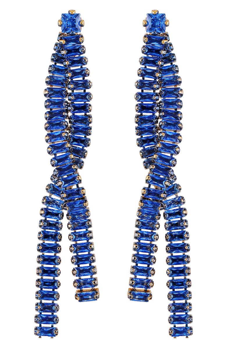 Vince Camuto Crystal Drop Earrings, Main, color, Gold Tone