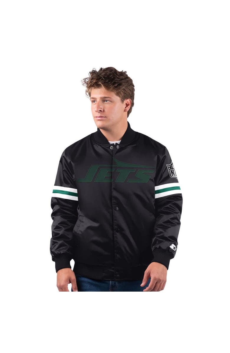 STARTER Men's Starter Black New York Jets New Logo Full-Snap Jacket, Alternate, color, Black