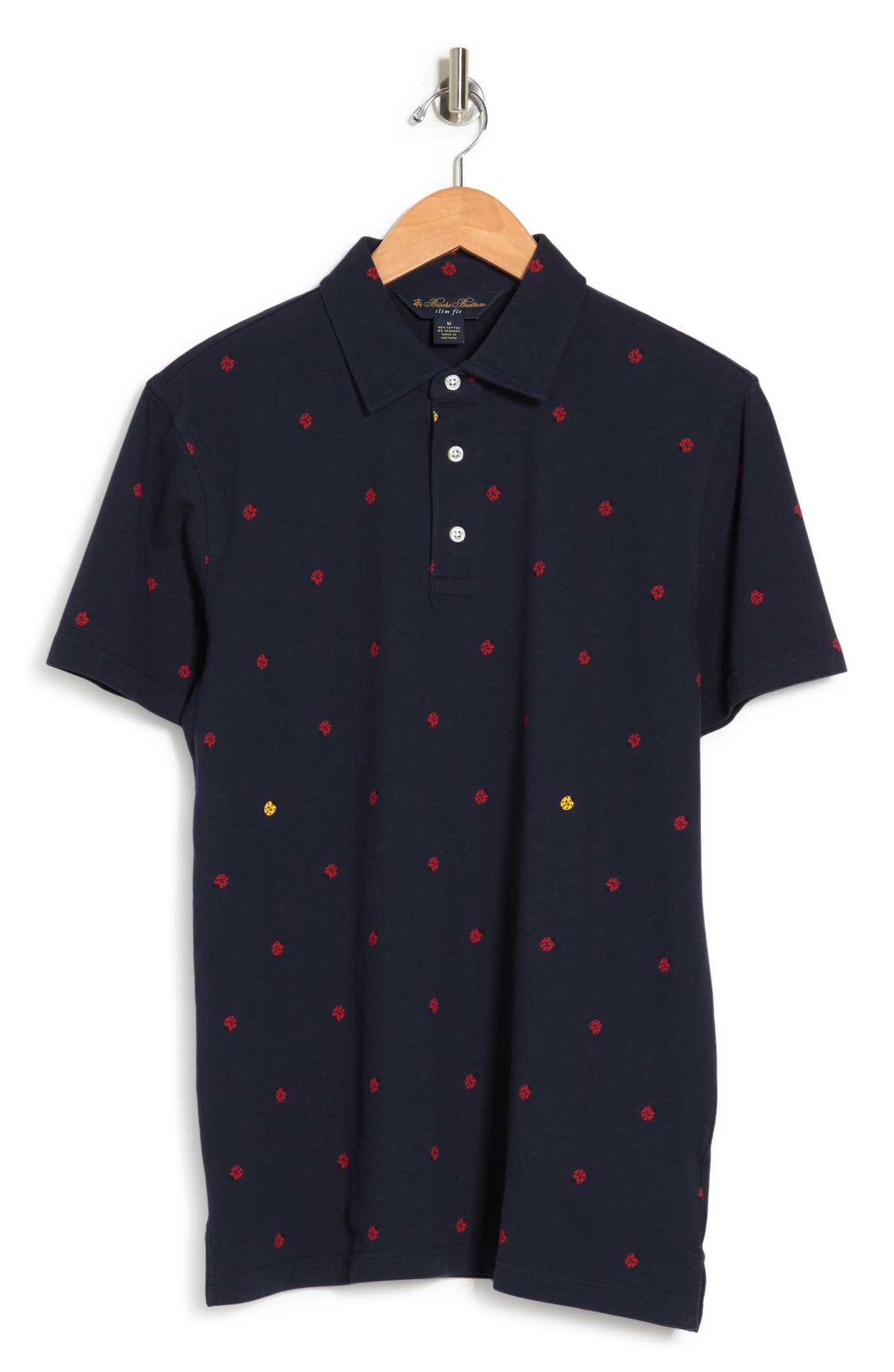 Brooks Brothers Knit Cotton Pique Ladybug Print Slim Fit Polo (Men ...