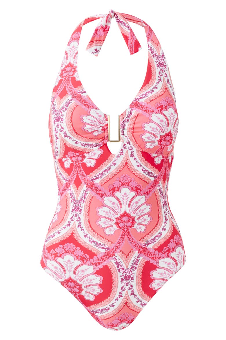 Tampa Halter One-Piece Swimsuit, Alternate, color, ORNATE