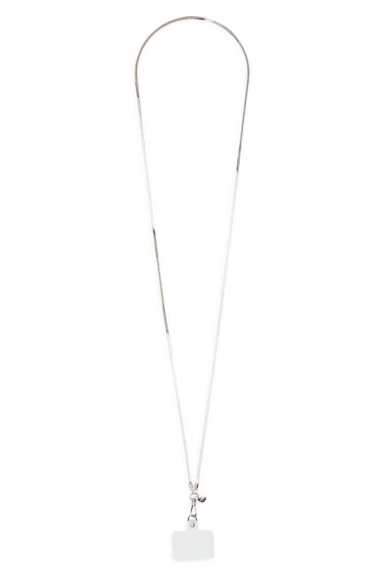 Phone Crossbody Chain, Alternate, color, HEART OF SILVER