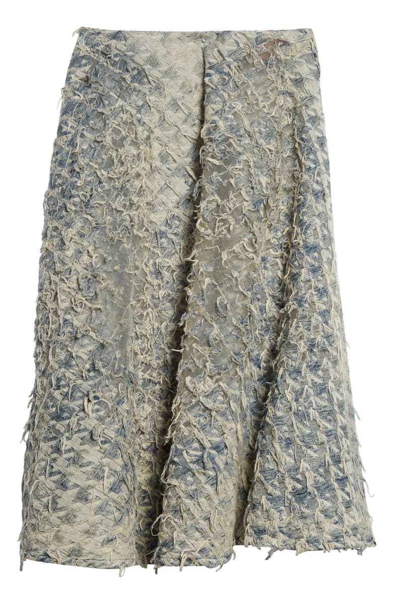 DIESEL<sup>®</sup> De-Annina-Fsh Dévoré Houndstooth Denim Maxi Skirt, Alternate, color, Denim