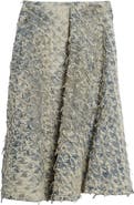 DIESEL® De-Annina-Fsh Dévoré Houndstooth Denim Maxi Skirt