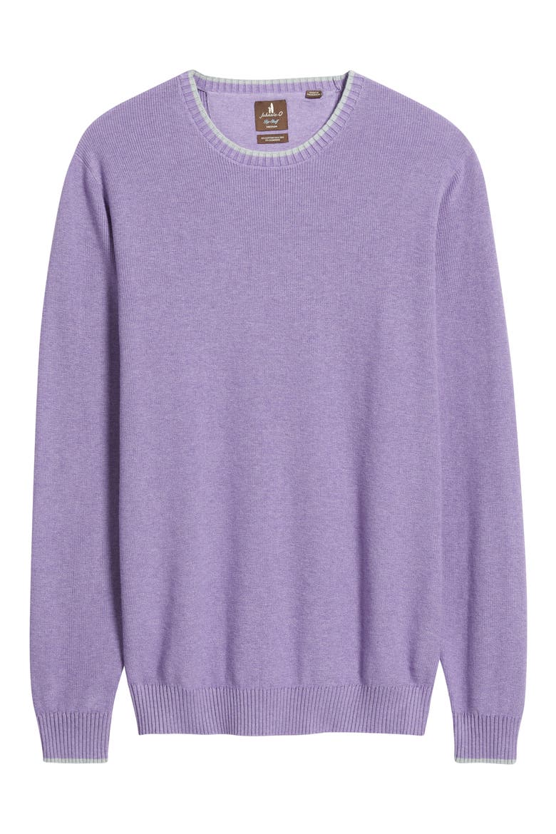 Hatched Cotton & Silk Blend Crewneck Sweater, Alternate, color, GALAXY