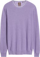 johnnie-O Hatched Cotton & Silk Blend Crewneck Sweater