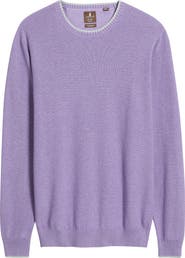johnnie-O Hatched Cotton & Silk Blend Crewneck Sweater