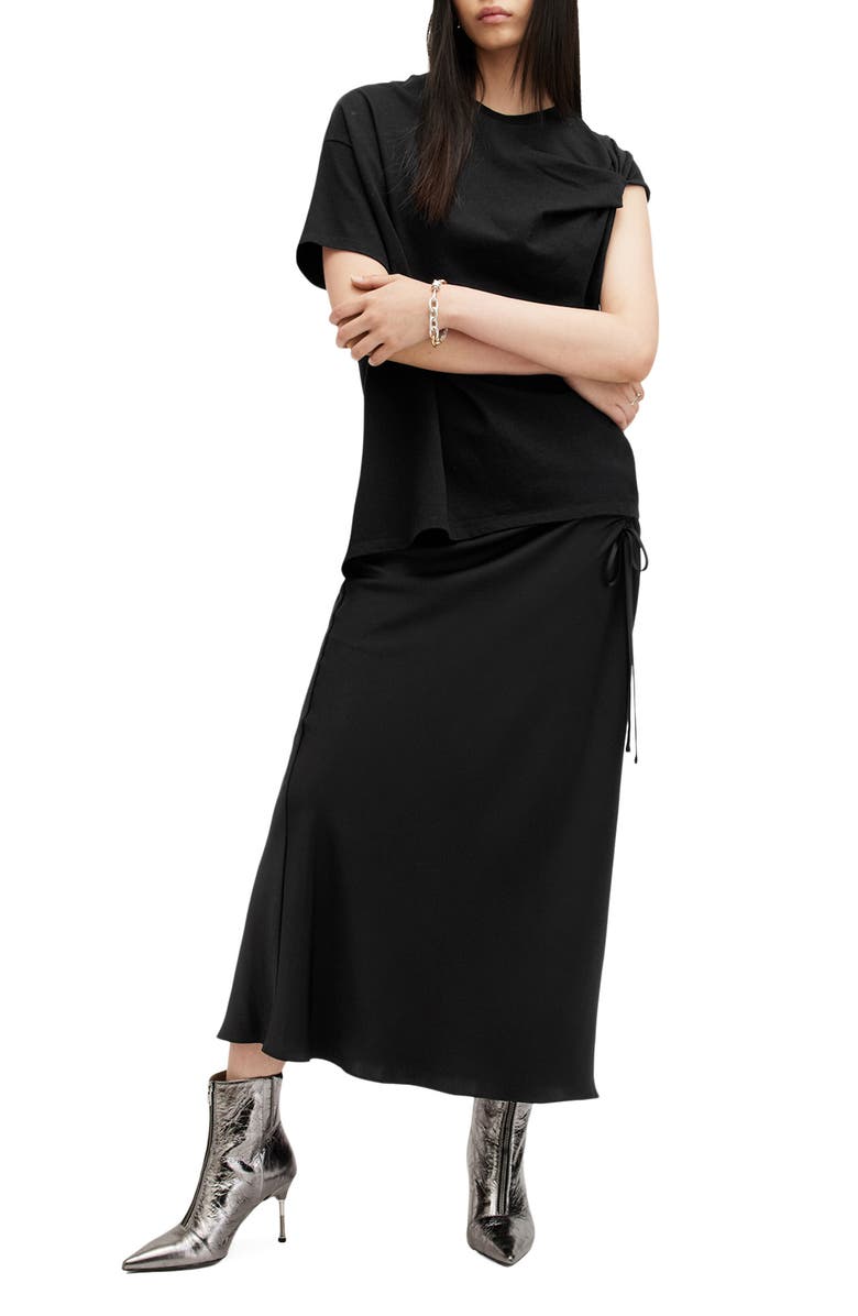 AllSaints Onyx Twist Sleeve T-Shirt, Alternate, color,