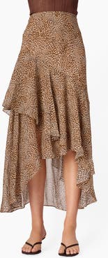 CAMI NYC Yazmeena Asymmetric Ruffle Chiffon Skirt
