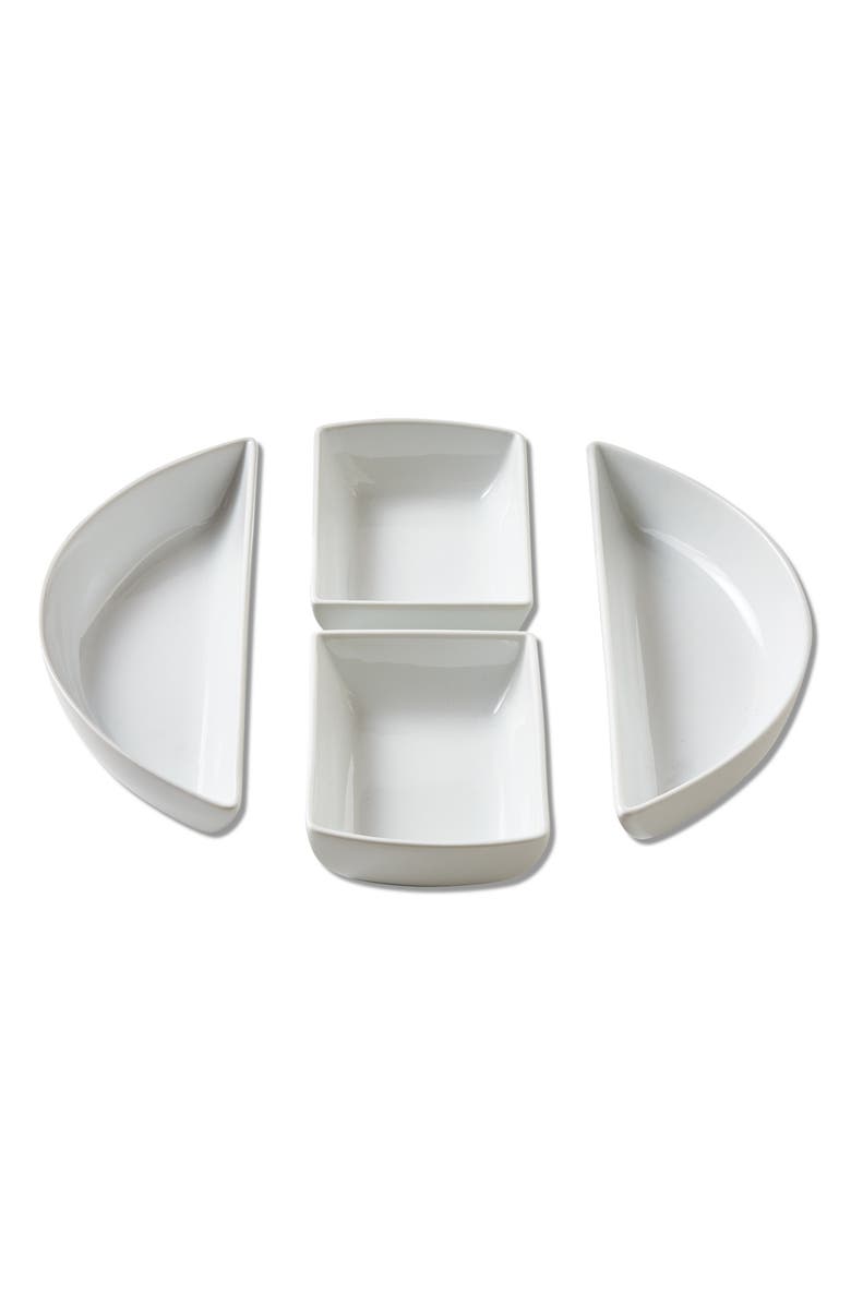 tag Whiteware Modular 4 Piece Porcelain Dinnerware Set, Main, color, White