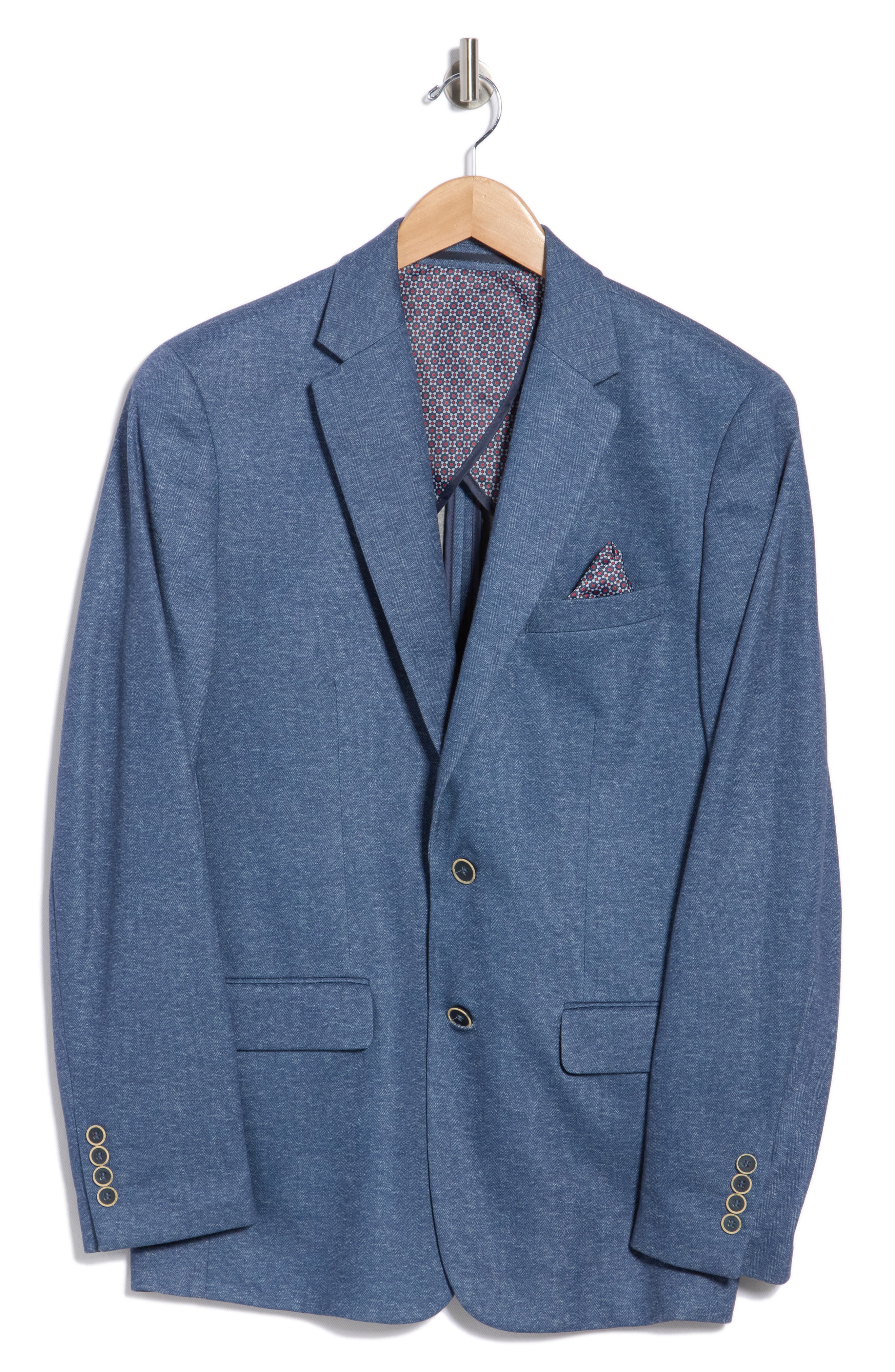 Duchamp Slim Fit Herringbone Knit Sport Coat