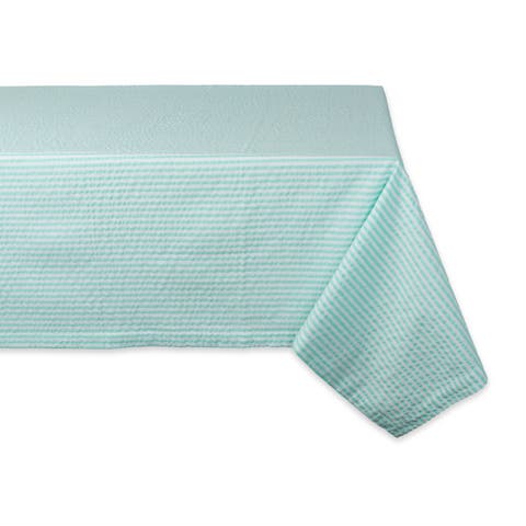 Aqua Seersucker Tablecloth 60x84"