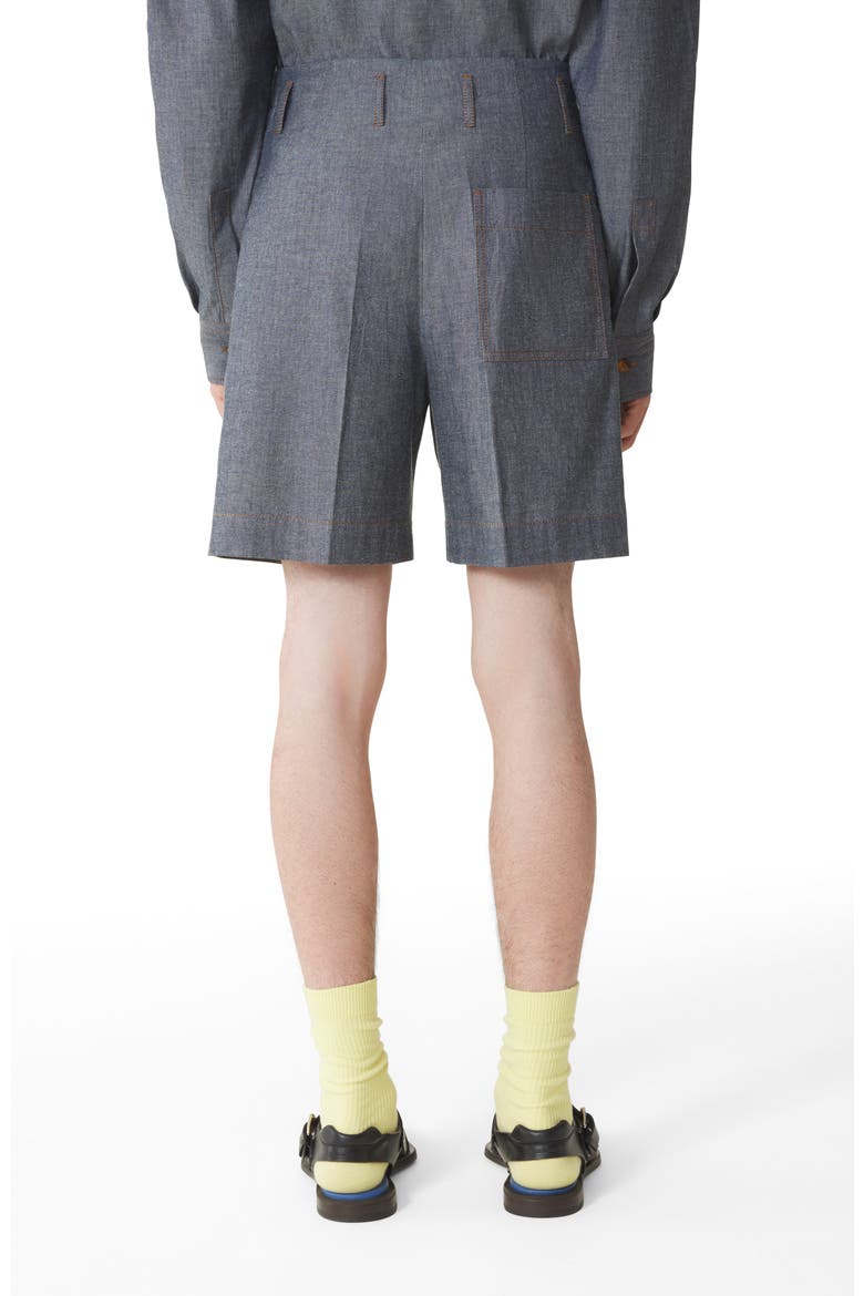 Chambray Shorts, Alternate, color, Navy Blue