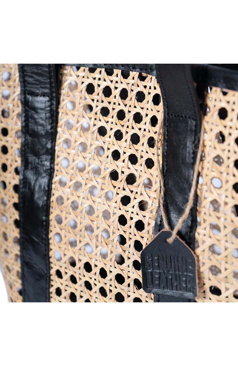 Jelavu Sandi Rattan & Leather Tote Bag, Alternate, color, Beige/ Black