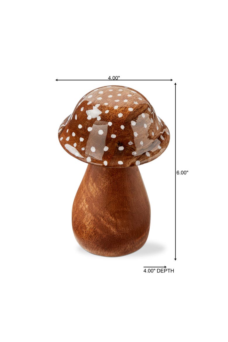 Dottie Mushroom Decorative Object Lg Natural Enamel Mango Wood Spring, Alternate, color, Brown